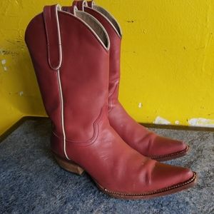 Vintage copper color leather boots
